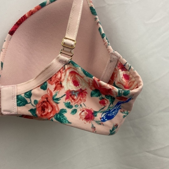Soma Embraceable Full Coverage Floral Blue Jay Pink 34C Bra - Picture 8 of 12